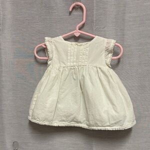 Rachel Zoe White with Subtle Design Short Sleeve Baby Dress Sz 3-6 M